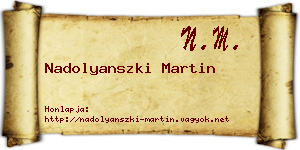 Nadolyanszki Martin névjegykártya